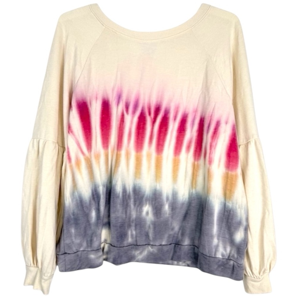 Knox Rose Tie Dye Sweatshirt Women’s XXL Pink Cream Boho (Runs Small XL)